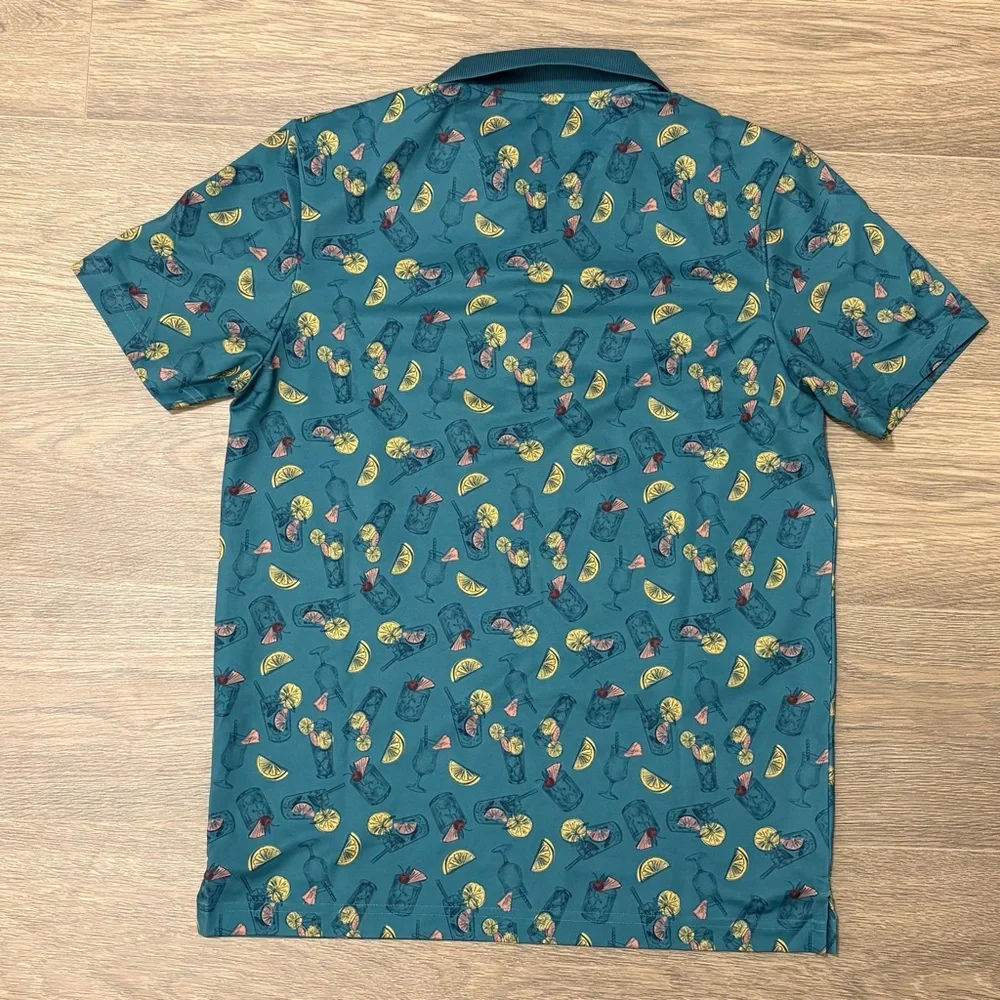 Goodfellow & Co Men's‎ Teal and Yellow Patterned Polo